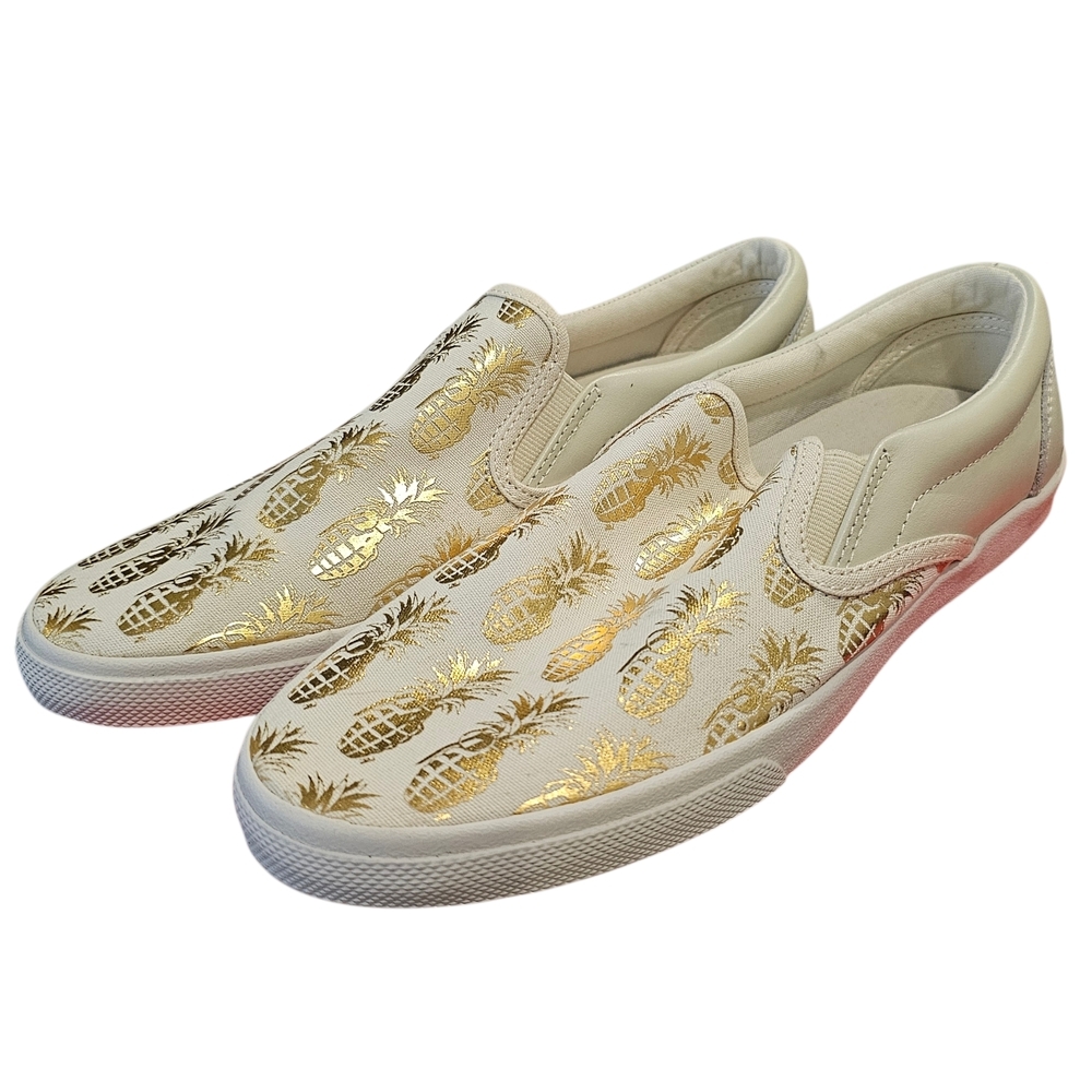 Bucket Feet Women's Gold Pineapple Slip-On Shoes